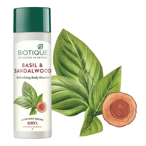 Biotique Bio Basil Sandalwood Refreshing 150g Body Powder PACK OF 5 - Picture 2 of 6