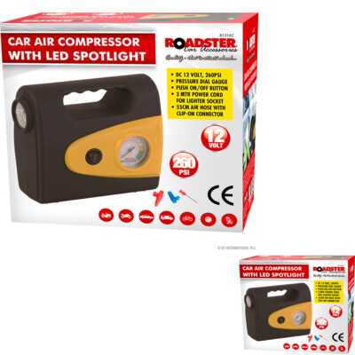 3 IN 1 12V DIGITAL LUFTKOMPRESSOR AUTO VAN FAHRRAD REIFENPUMPE FÜLLGENERATOR + LED LICHT