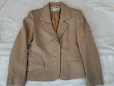 Jaeger Camel Wool & Camel Hair Coat Winter Warm Soft Cosy Size Uk 12
