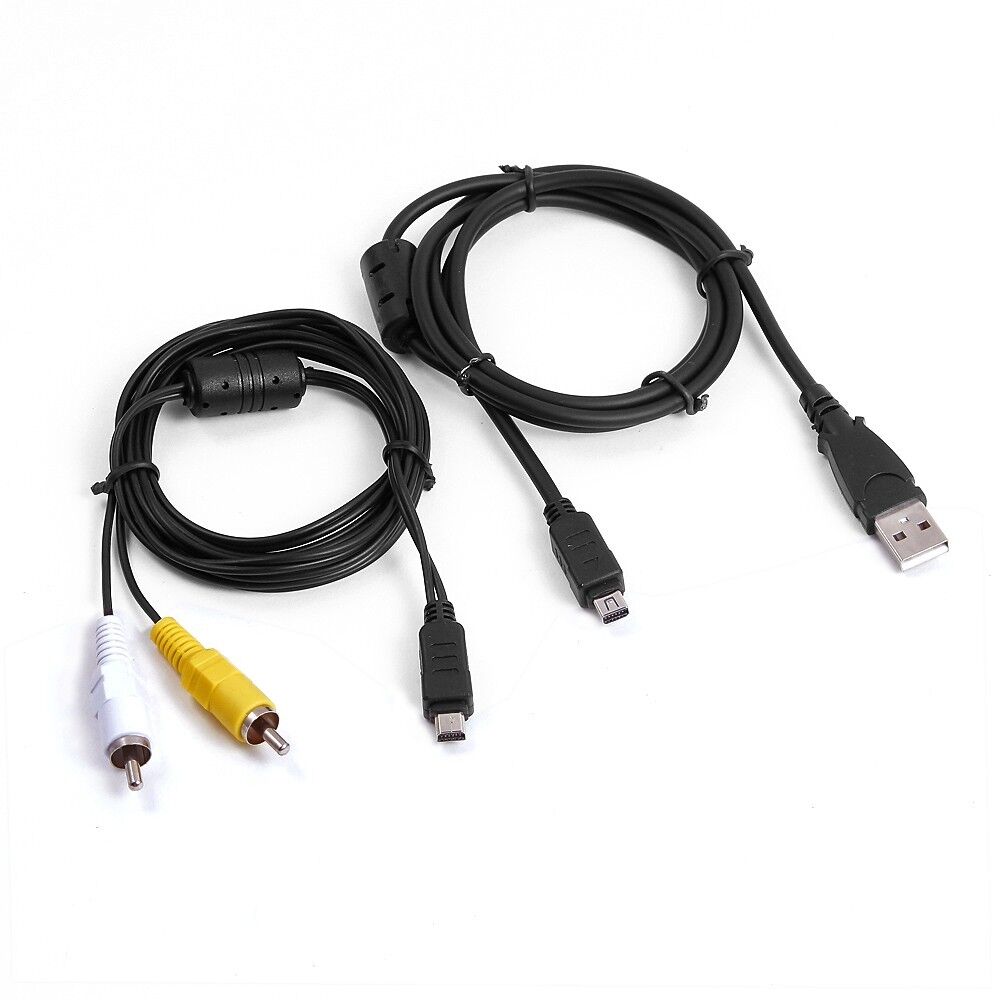 USB Data +AV A/V TV Video Cable Cord For Olympus Evolt E-520 E-6