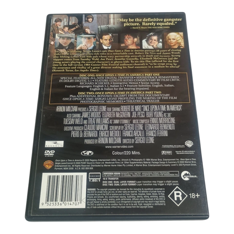 Once Upon a Time in America DVD Special Edition Robert De Niro Sergio Leone - Image 2 of 4