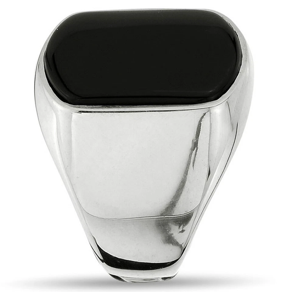 925 Sterling Silver Men's Ring with Black Onyx Stone - Image 2 of 4