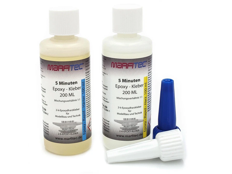 Marfitec 5-Minuten-Epoxy 200 ml (Epoxidharz 100ml, Epoxidhärter 100ml) - Bild 2 von 4