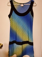 Artex Multicolor Sleeveless Polyester/Spandex Pullover Scoop Neck Dress sz S/P