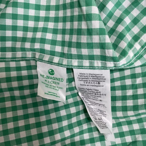 J.Crew Herren Langarm Hemd Gr. XX-Large Up Untucked Grün Weiß BE209 NEU - Bild 6 von 6