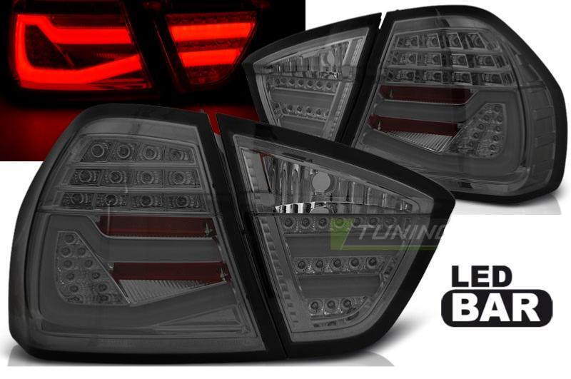 Feux arriere LED BAR pour BMW serie 3 E90 Berline 2005-2008 coloris fume