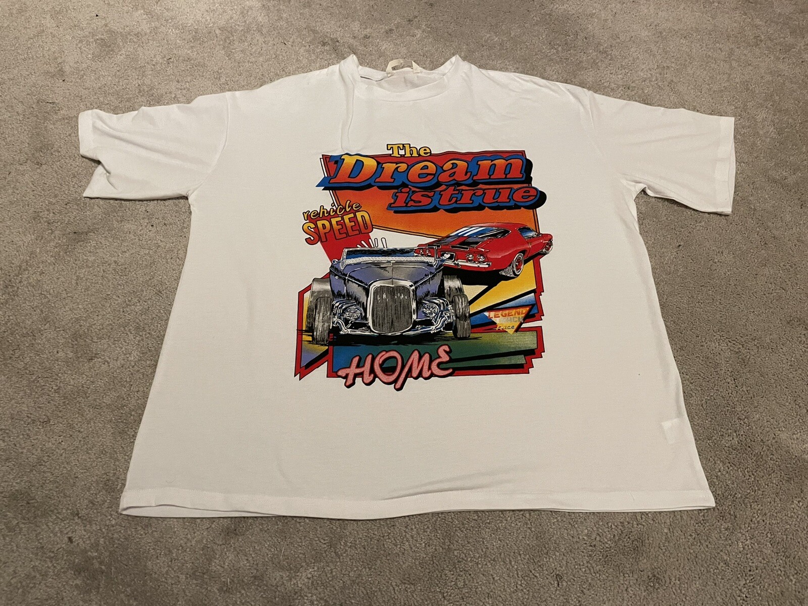 FILA T shirt Hot Rods uomo XL bianca auto classiche logo motori antiquariato auto
