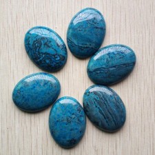 6pcs Natural Blue Crazy Agate Oval CAB CABOCHON 30x40mm stone Beads No Holes