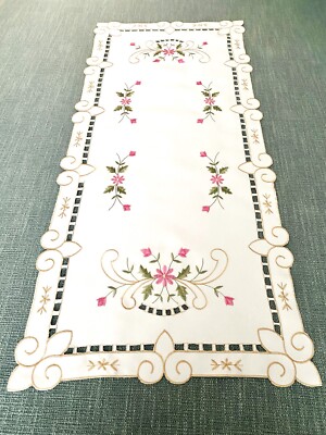 Tischläufer bestickt Tischdecke Tisch Wohndeko