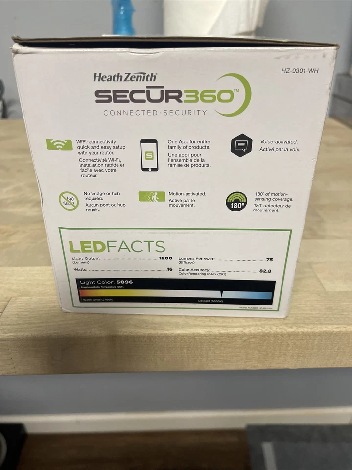 Heath Zenith HW-9301-WH Outdoor Wi-Fi Connected Motion LED Security Light, White - Image 3 of 4
