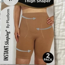 New Instant Shaping by plusform Tummy, Hip, & Thigh Shaper  Sz 1X Tan