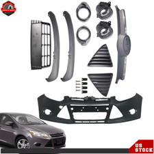 For Ford Focus 2012-2014 Front Bumper Cover Grille Fog Lights Assembly Kits