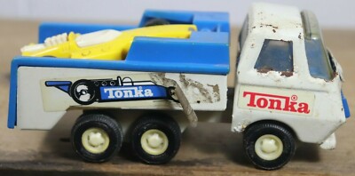 Vintage Tonka Mini Indy Race Car Transporter Hauler With Yellow