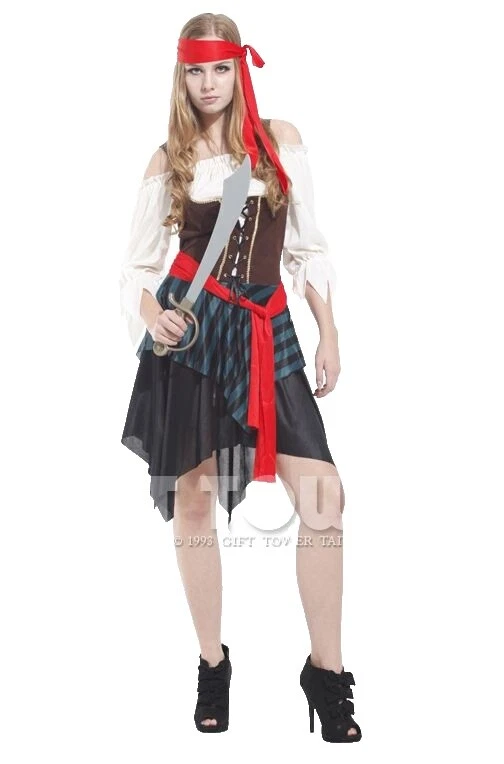 Complete Outfit Pirate Costumes One Size: Regular for Women