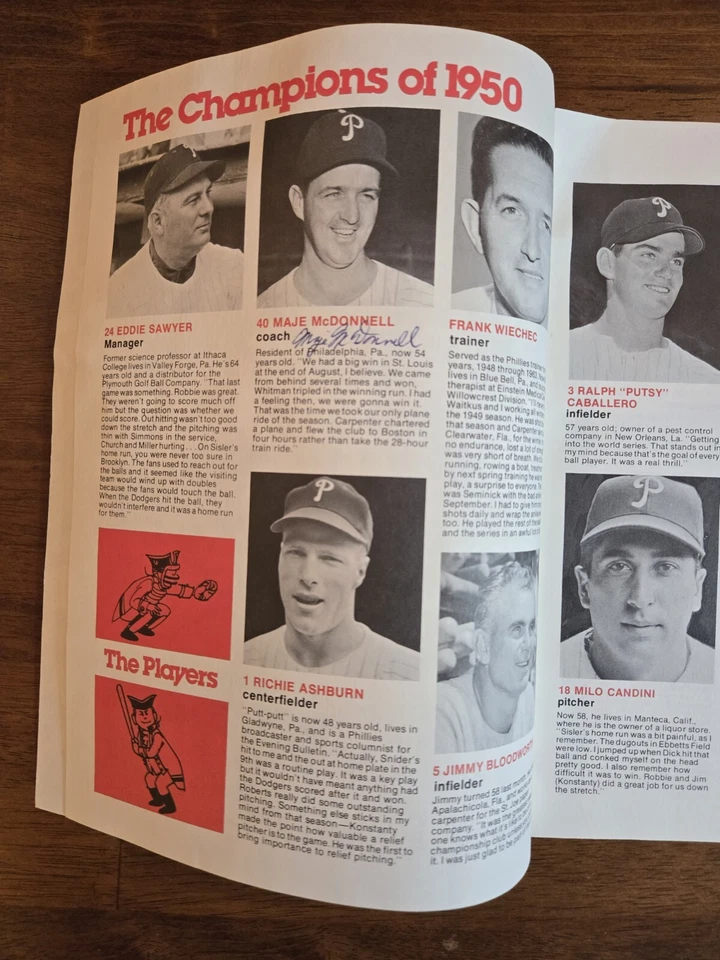 Signed Vintage MLB Philadelphia Phillies Whiz Kid Silver Anniversary Program  - Image 4 of 4