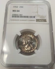 1952 WASHINGTON 25c QUARTER NGC MS66 #6588431-067