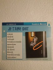 Fiche Chanson Isabelle Adjani französische L...
