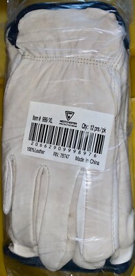 12 Pair of  999XL SELECT TOP GRAIN COWHIDE LEATHER DRIVER GLOVES SIZE XL