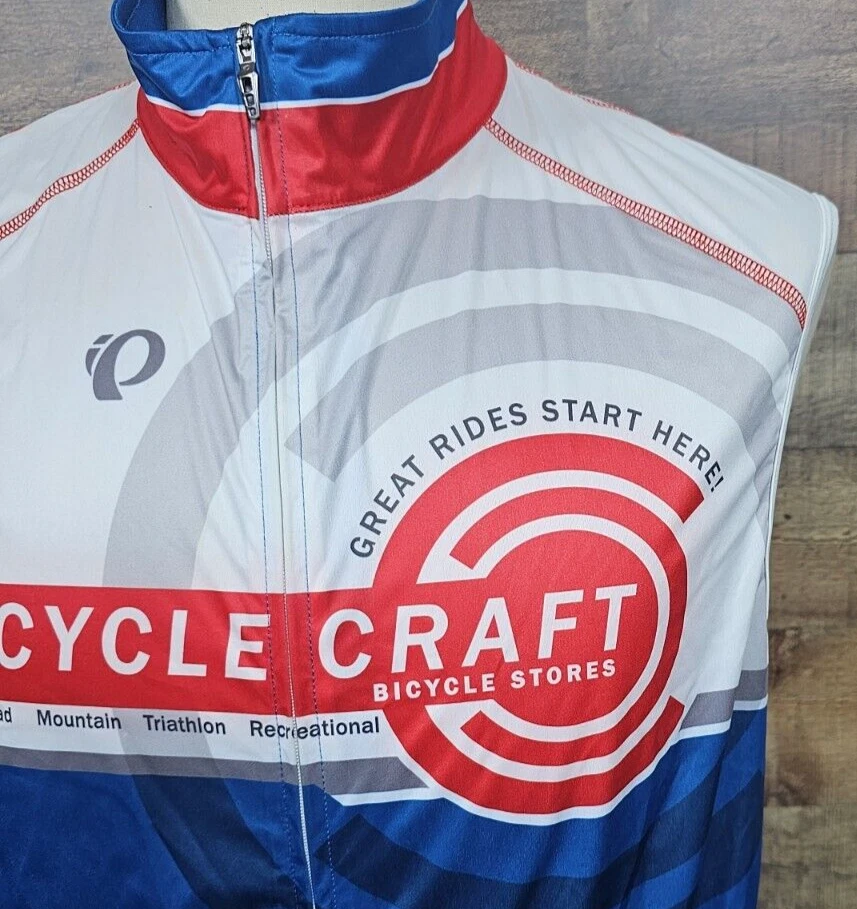 Men's XL Pearl Izumi Blue Lightweight Mesh Back Full Zip Cycling Vest Jersey - Image 2 of 4