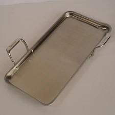 CHANTAL 21 Supreme Tri-Ply Stainless Steel Griddle 19" by 9.5" SLT60-48 CLEAN