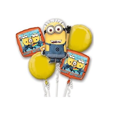 Anagram #29958 Despicable Me Minions Kevin Bob Happy Birthday Balloons 5pk - NEW