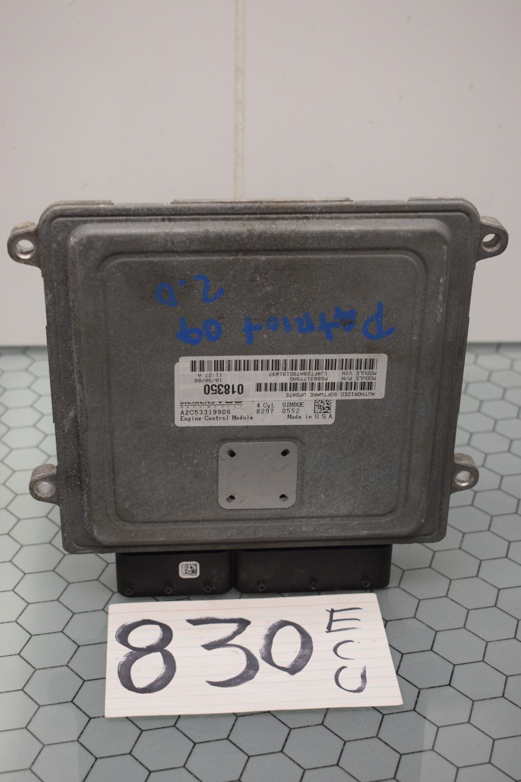 2009 Jeep Patriot 2.0L  #830 Engine Computer ECM ECU 68031779AD