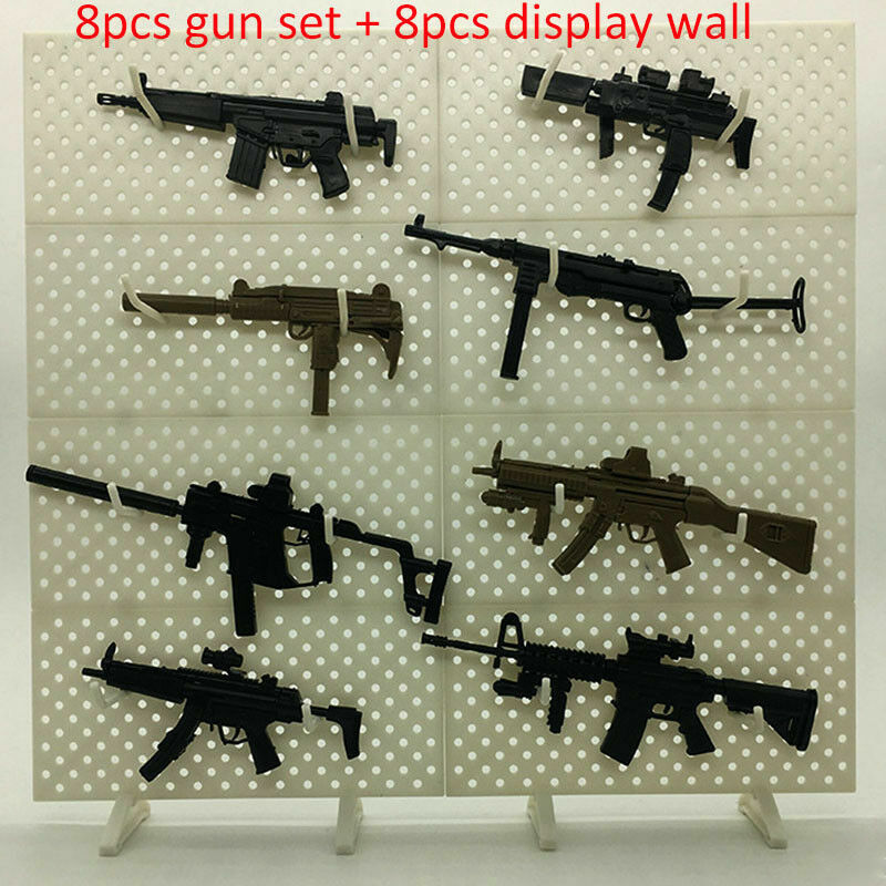 8pcs/set 1/6 Scale 4D Assembly MP5 HK53 UZI Submachine Gun Model