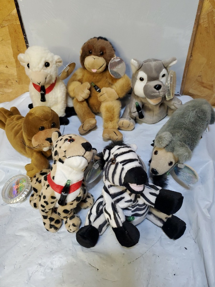 COCA-COLA Beanie Babies Lot Of Collectible International Plush 1999 Tags  Set