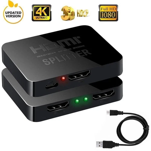 HDMI Splitter 1 In 2 Out 4K HDMI Splitter 1 To 2 Amplifier For Full HD 1080P 3D
