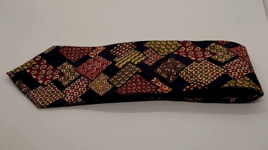 Burberry Of London (Blue Label) Vintage Silk Tie Geometric/Orange