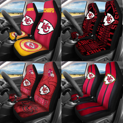 Kansas City Chiefs 2pcs Car Seat Covers Universal Fit Auto Truck Protector Kansas City Chiefs 2pcs Car Seat Covers, Car Seat In Truck