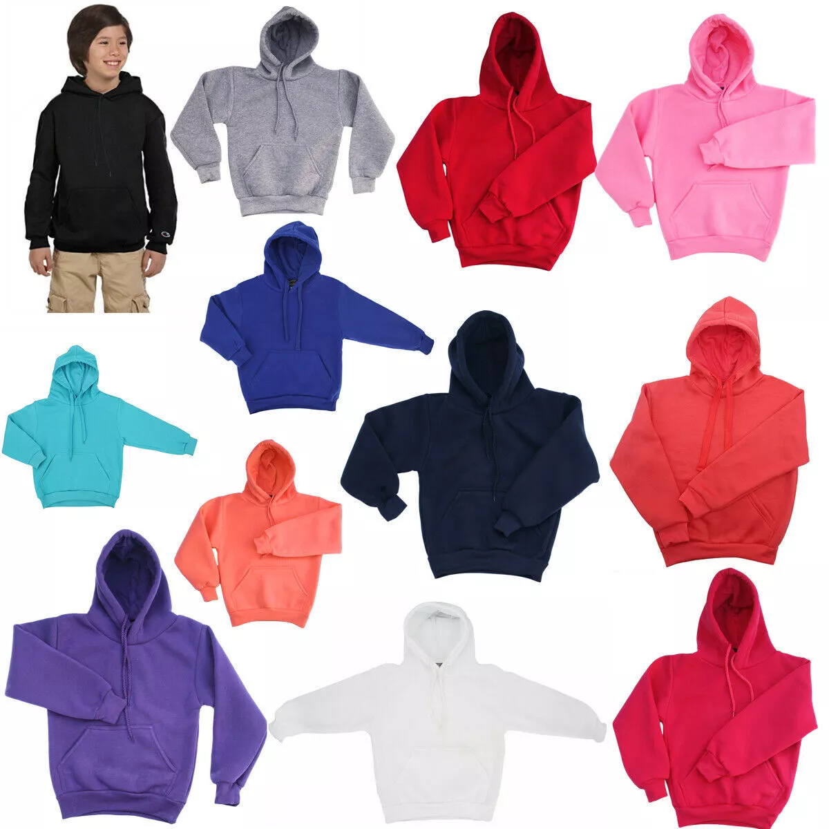 Kids clearance plain hoodies