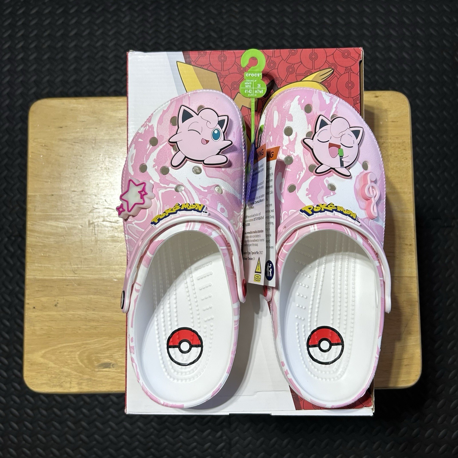 Crocs Pokemon Jigglypuff Classic Clog Shoes Pink Light Up Men’s 8 Women’s 10 NEW