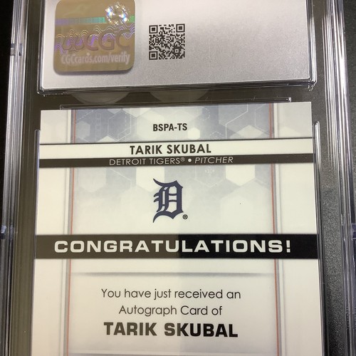 Tarik Skubal RC 2020 Bowman Sterling Wave Refractor 114/125 Auto CGC Gem Mt 10 - Picture 10 of 12