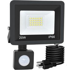 Motion Sensor Flood Light Outdoor, Plug in Motion Sensor Light with 4.9ft Cor...