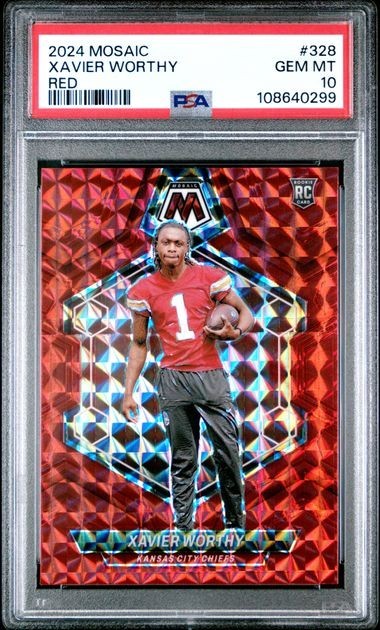 2024 Mosaic | Xavier Worthy Red #328 | PSA GEM MT 10