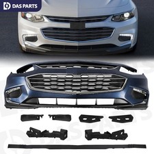 Complete Front Bumper Cover Grille Valance Fog Light For 2016-2018 Chevy Malibu
