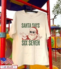 Funny Six Seven 6 7 Teen Slang Shirt, Santa Says 67 Christmas Shirt S-5XL
