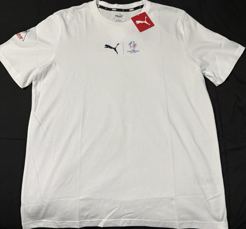 PUMA Copa America USA 2024 Cumbre White Crew Neck Tee Men’s L