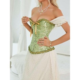 Size 6-24 Women Overbust Boned White Corset Top Burlesque Basque Push Up Costume