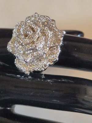 Camille Lucie Rosenkristall Ring Größe 57 silberfarben Statement Ring