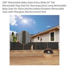 200" Retractable Baby Gates Extra Wide,34" Tall