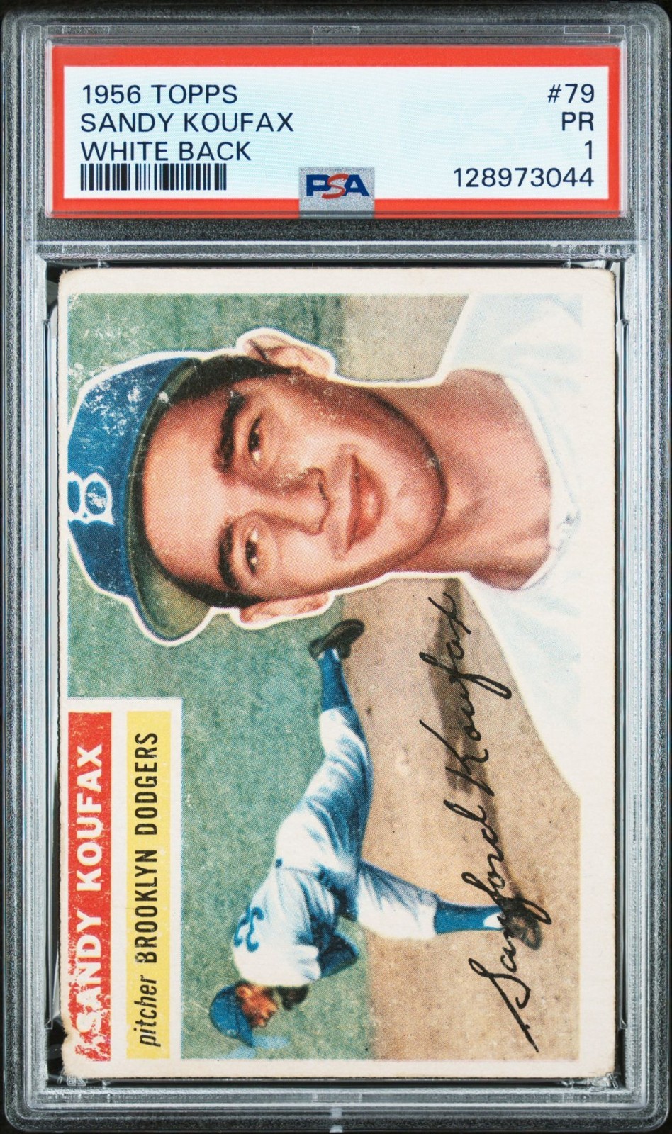 1956 Topps - Sandy Koufax #79 White Back PSA 1 Fresh Slab Free Shipping