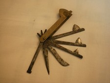 outil ancien flamme de vétérinaire, 6 lames