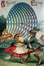 HAPPY EASTER Vintage Postcard Reproduction 6'' by 4'' Heavy Card Stock