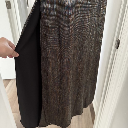 House of Harlow 1960 x Revolve Iridescent Halter Maxi Dress 25” Side Slit NWT S - Picture 7 of 12