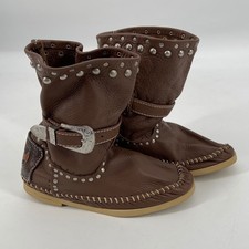 Stivali western Hector Riccione Made in Italy pelle borchie fibbia marrone taglia 7