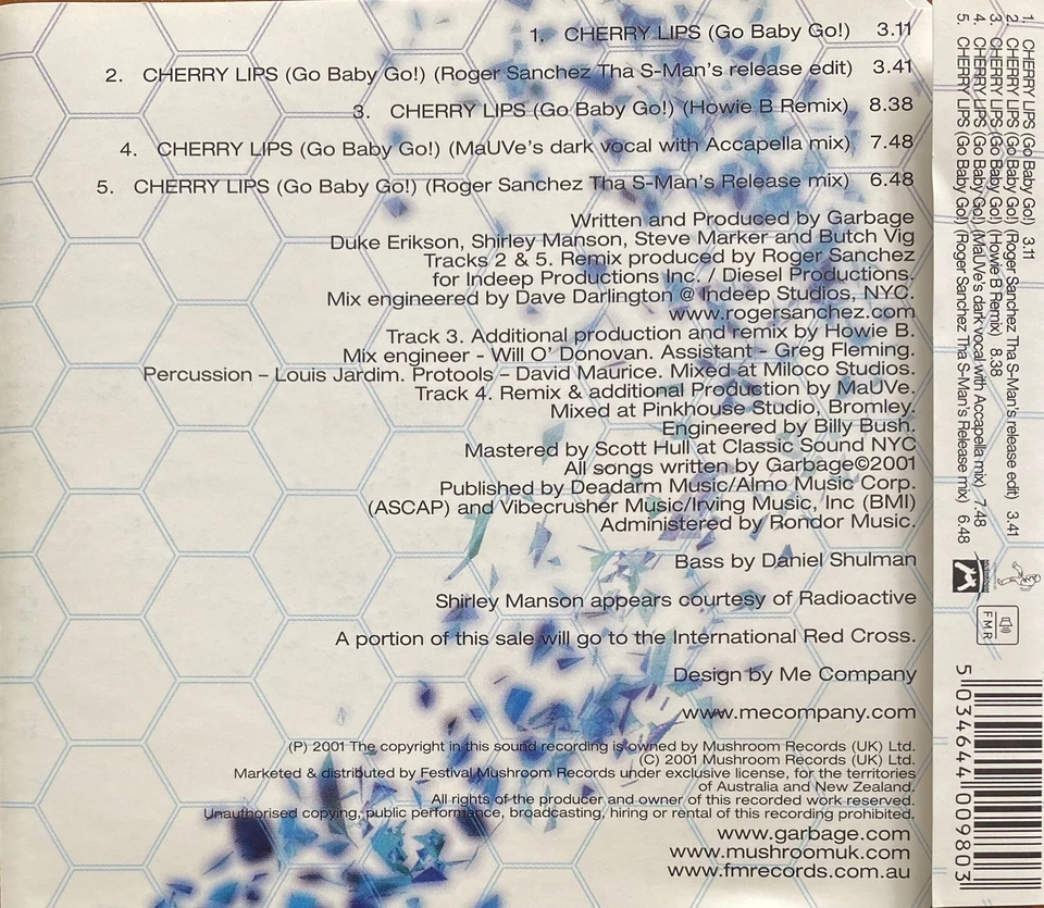 Garbage Cherry Lips 02 (Remixes) Australian CD single - Image 2 of 3