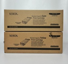 Set of 2 Xerox Phaser 6180 Cyan  Yellow Toner Color Cartridges - Unopened