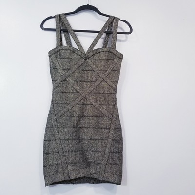 BEBE Farah Shiny Bandage Bodycon Dress Women size Small